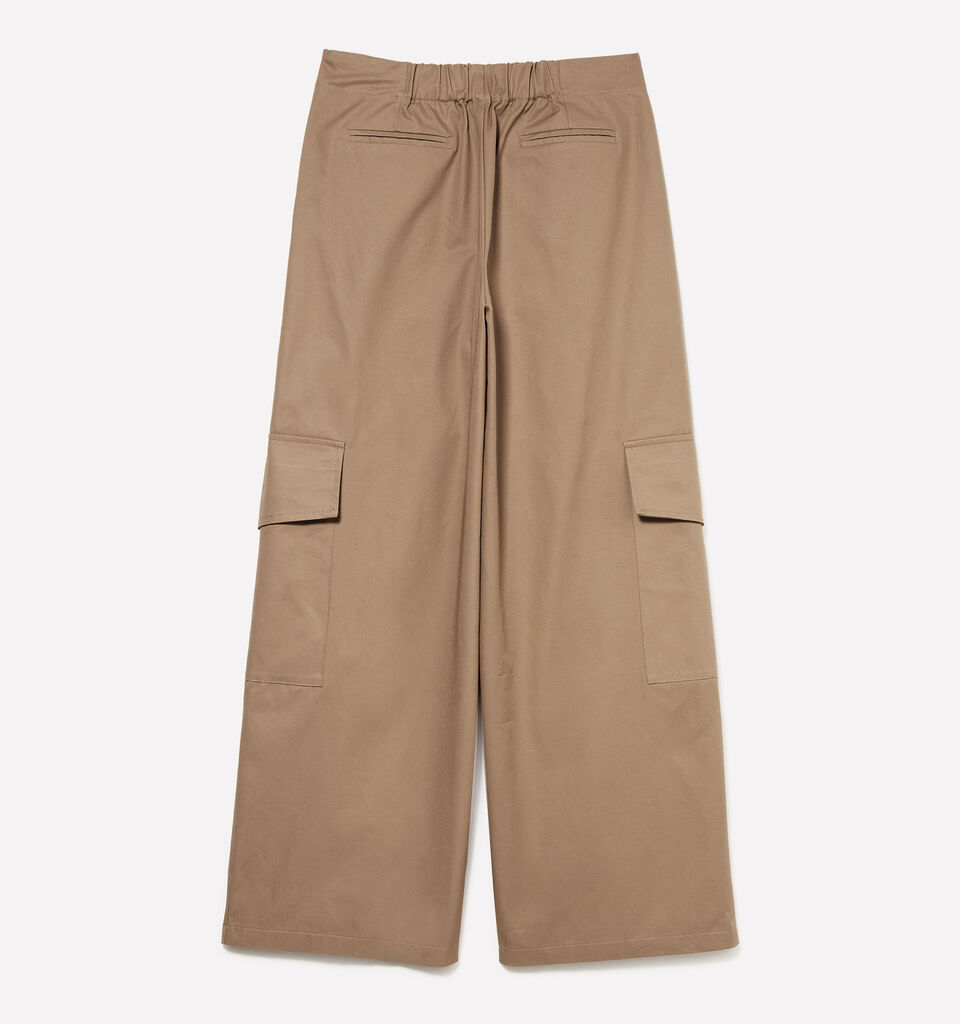 Calças cargo bege com pregas - calças joggers para mulher - Bege | Sisley image number 6